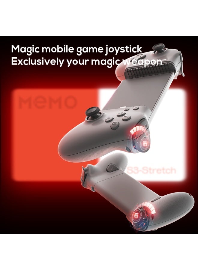Memo Classic Stretching Gamepad MEMO S3 TYPE-C Mobile Gaming Controller Stretching 276mm for iOS 15/Android, HID Mode (Android), Plug & Play, Wired or Wireless Connection with Hall Linear Trigger/3D Trigger, 1000Hz Adjustable Return Rate, Multiple Vibration, Conductive Adhesive Buttons, One Click Shooting, Record Macro - Image 3